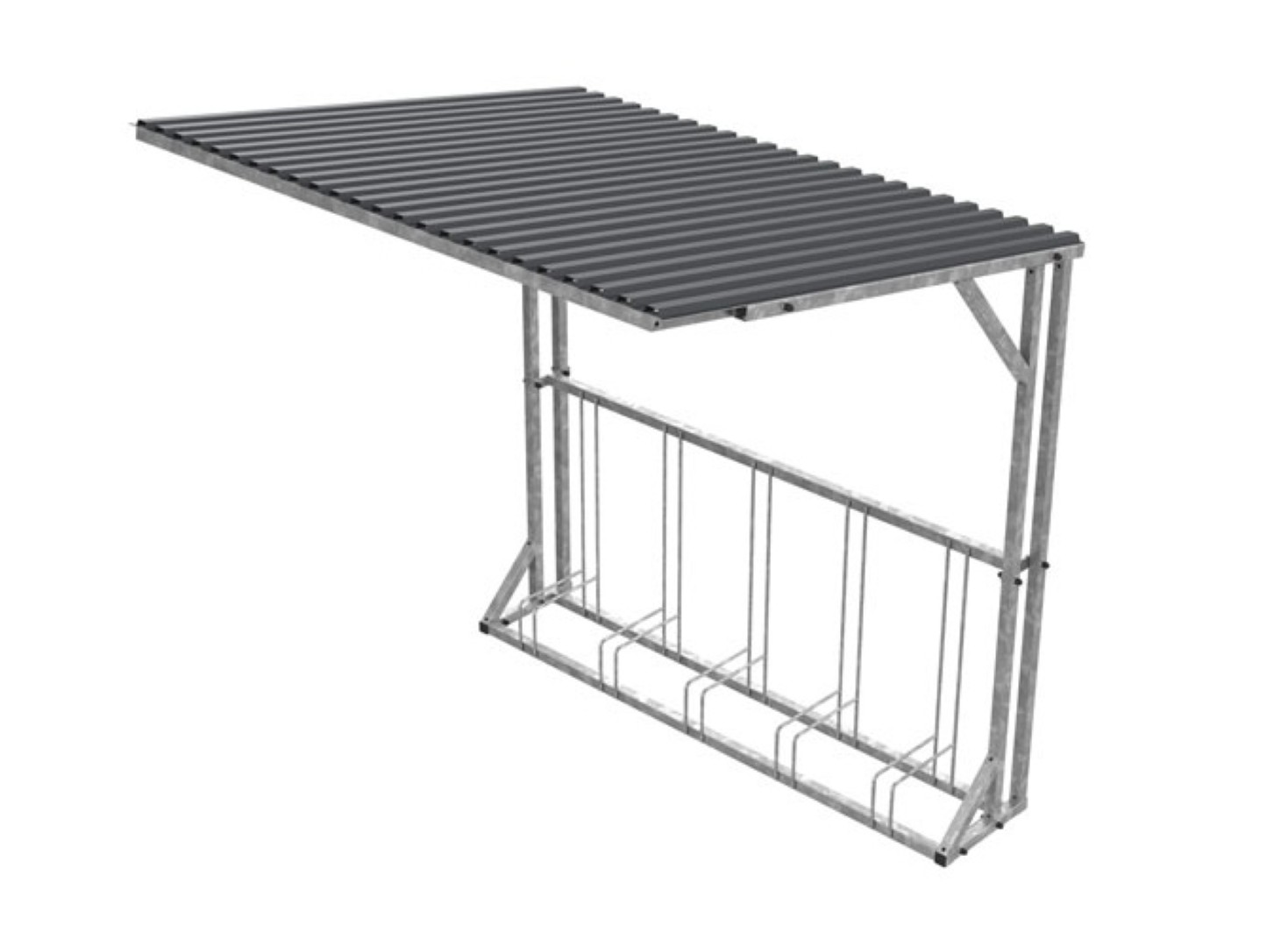 Fietsoverkapping voor 5 fietsen