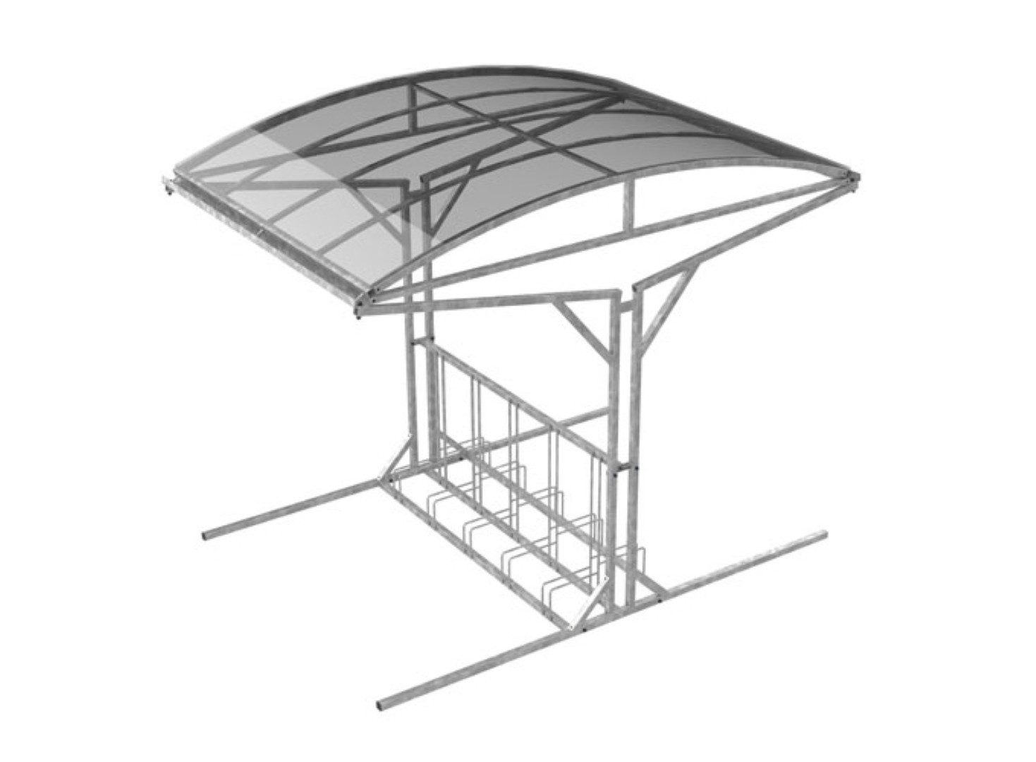Fietsoverkapping voor 10 fietsen