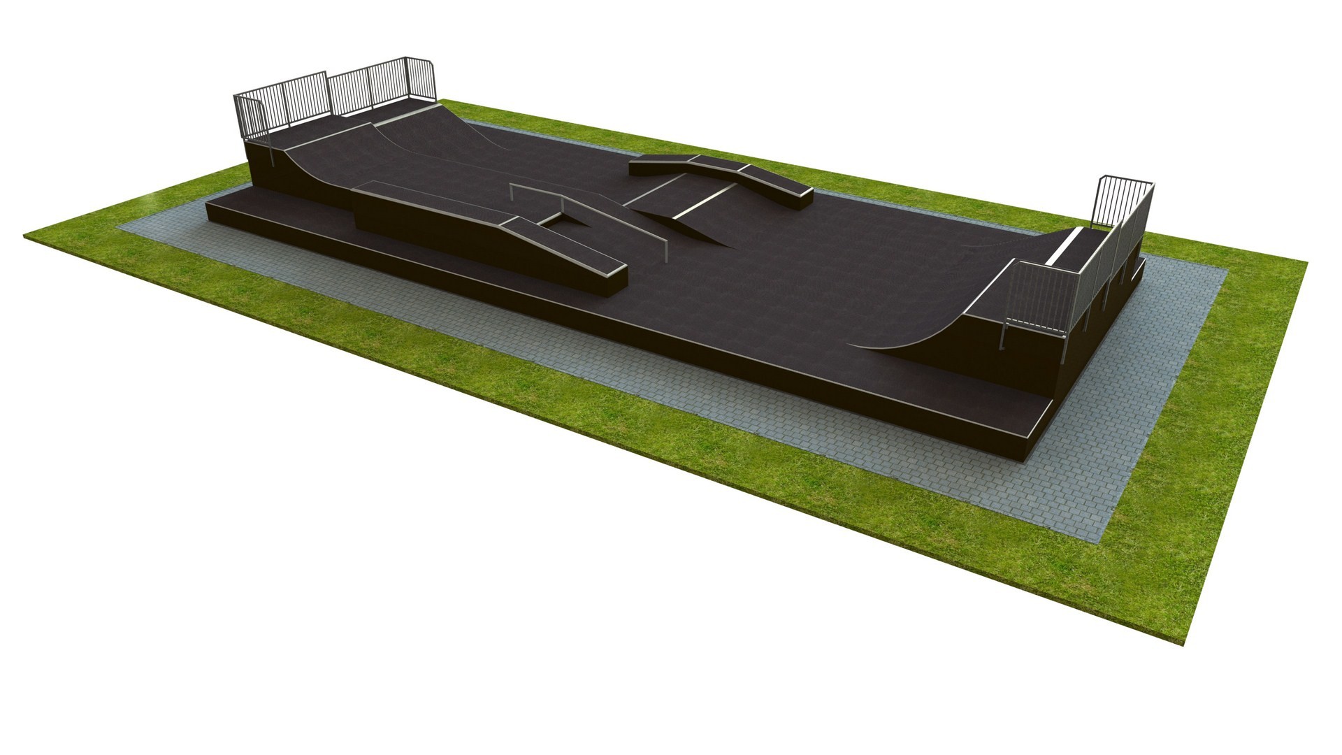 Monolietbasis skatepark H1,2 × B9,0 × L24,0 m