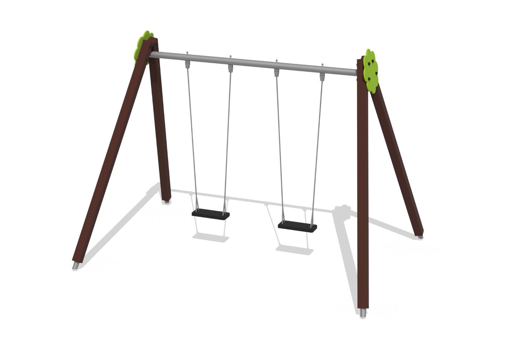 Schommel BELL-FLOWER 2 plaatsen, h 2,6 m, stalen grondankers (zonder zittingen en beslag)