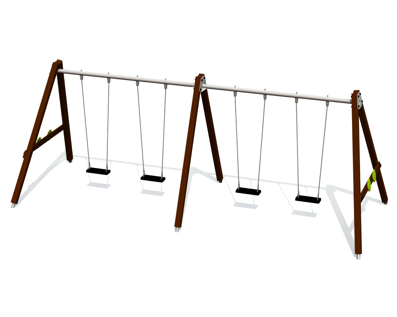 Schommel BABY BIRD 4 plaatsen, stalen grondankers (zonder zittingen/beslag)