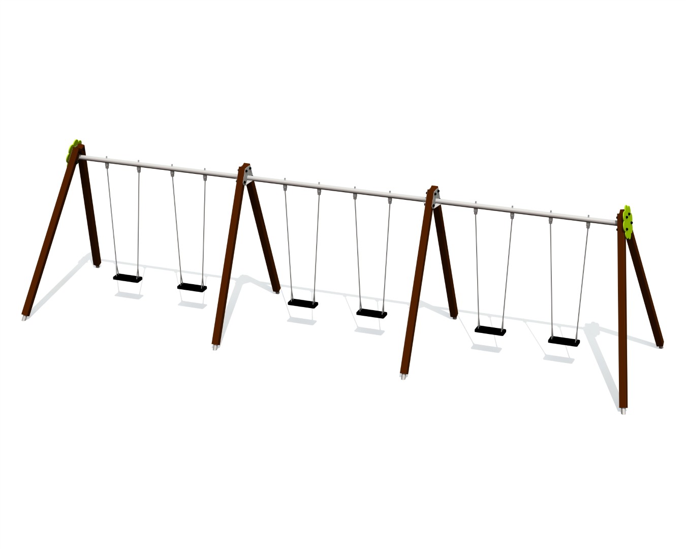 Schommel BELL-FLOWER 6 plaatsen, stalen grondankers (zonder zittingen en beslag)