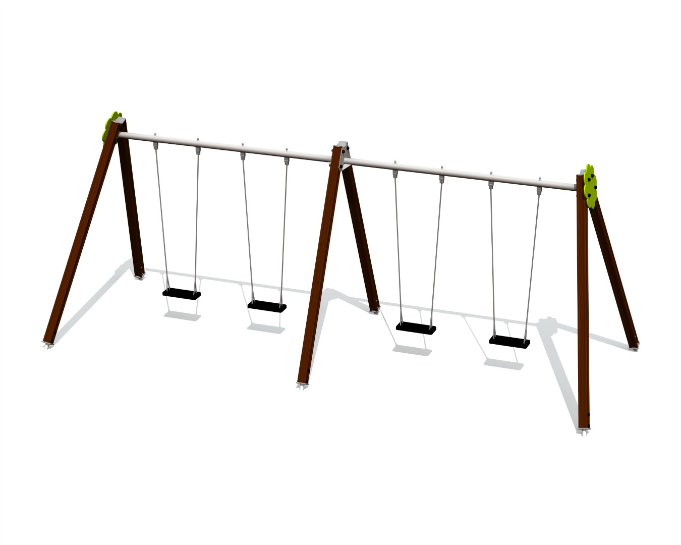 Schommel BELL-FLOWER 4 plaatsen, stalen grondankers (zonder zittingen en beslag)