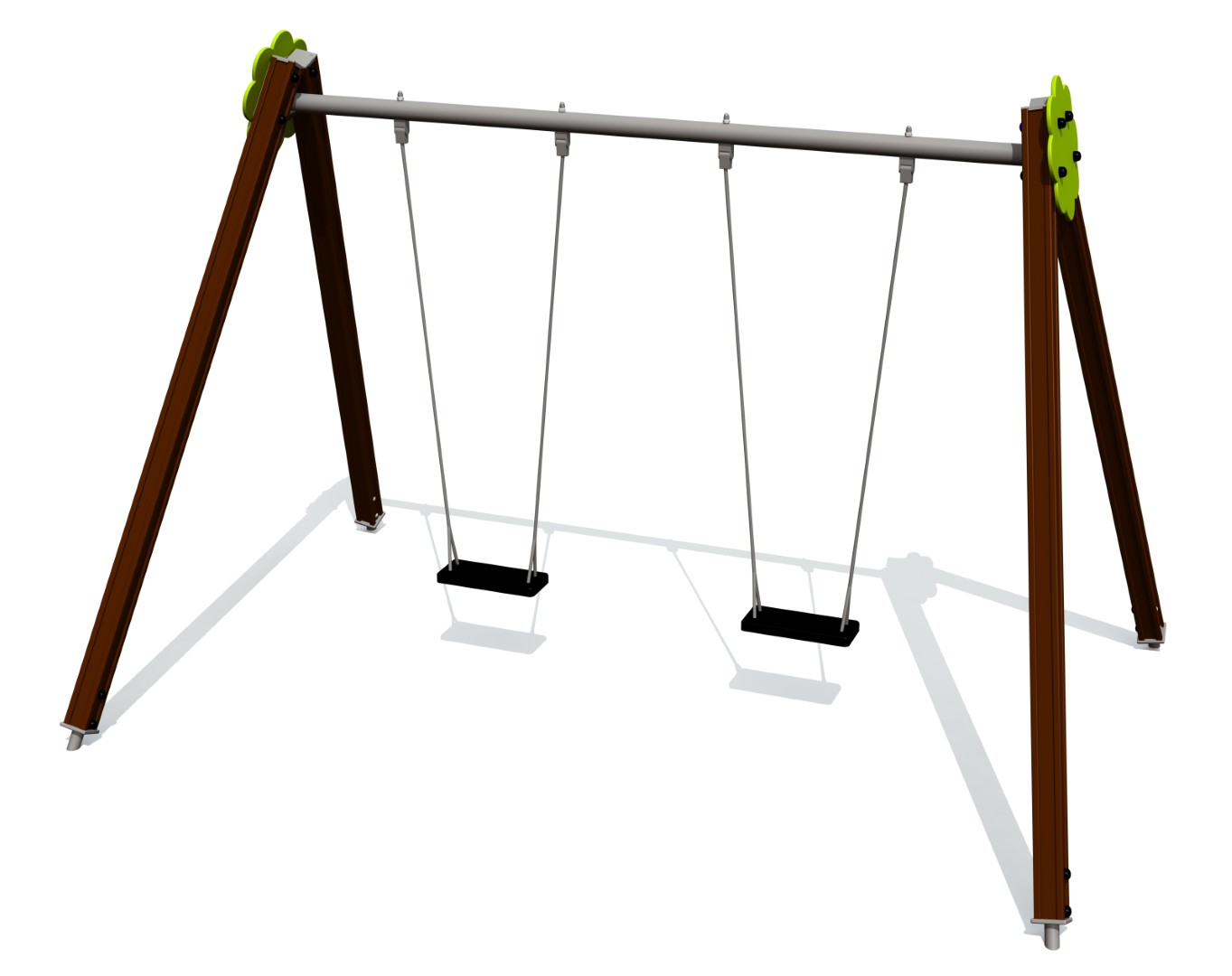 Schommel BELL-FLOWER 2 plaatsen, h 2,6 m, stalen grondankers (zonder zittingen en beslag)