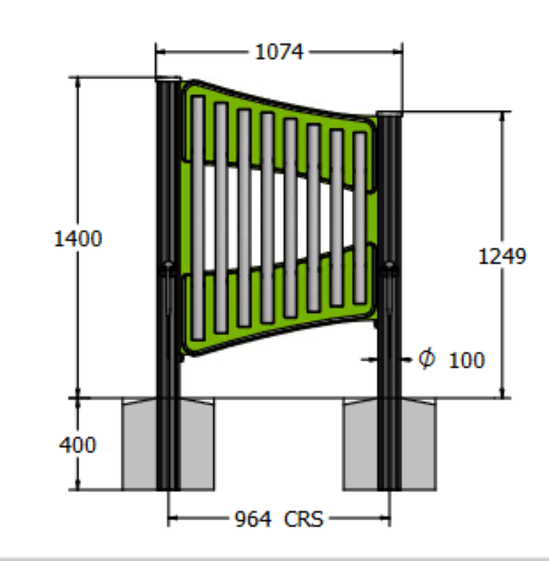 Lange chimes met aluminium palen