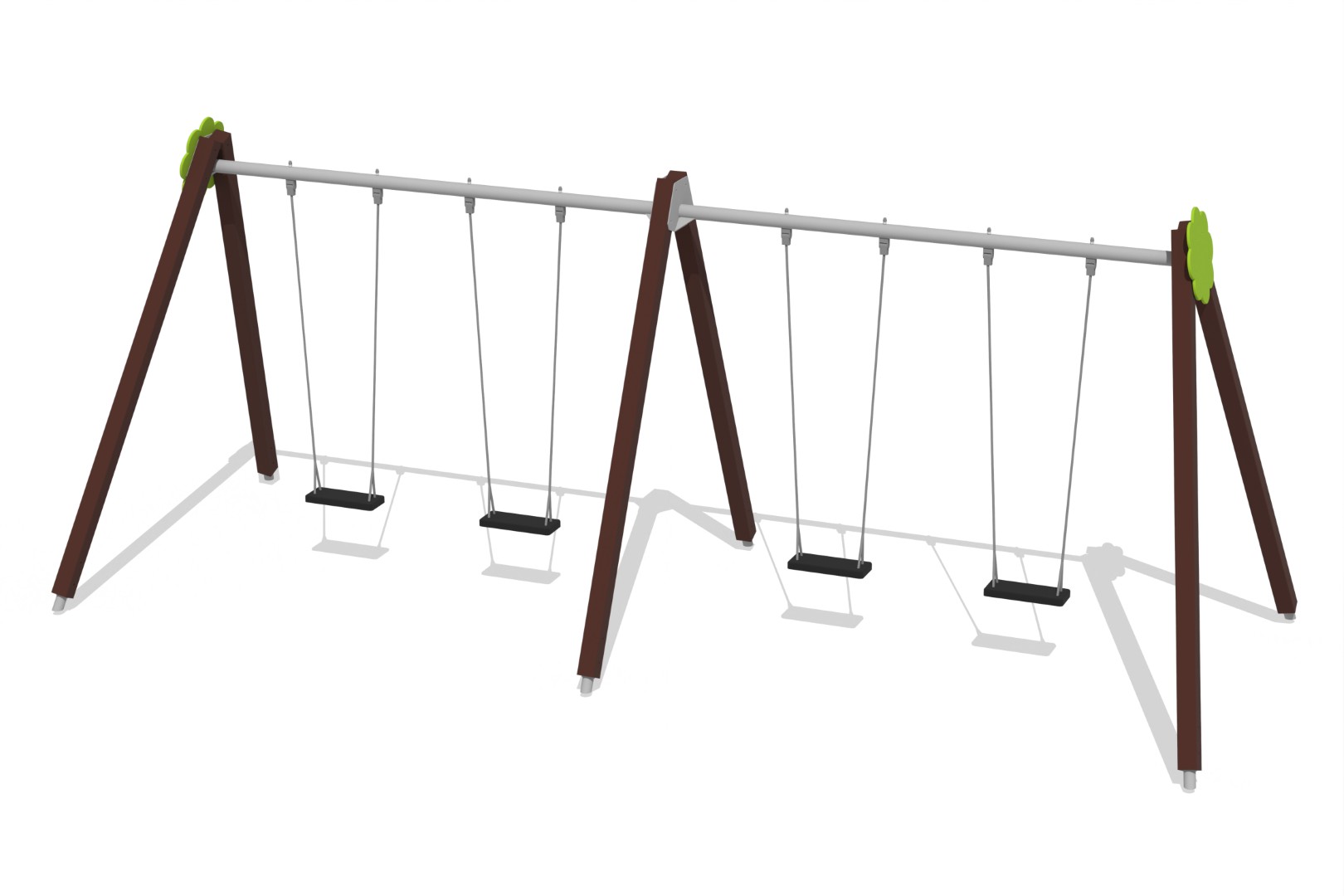 Schommel BELL-FLOWER 4 plaatsen, stalen grondankers (zonder zittingen en beslag)