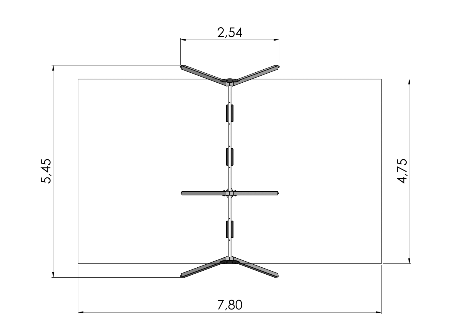 Schommel BELL-FLOWER 3 plaatsen (1+2), stalen grondankers (zonder zittingen/beslag)