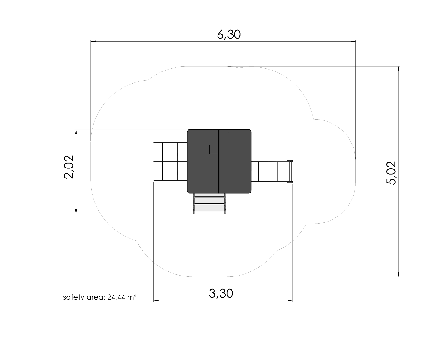 Speelhuisje COTTAGE met glijbaan