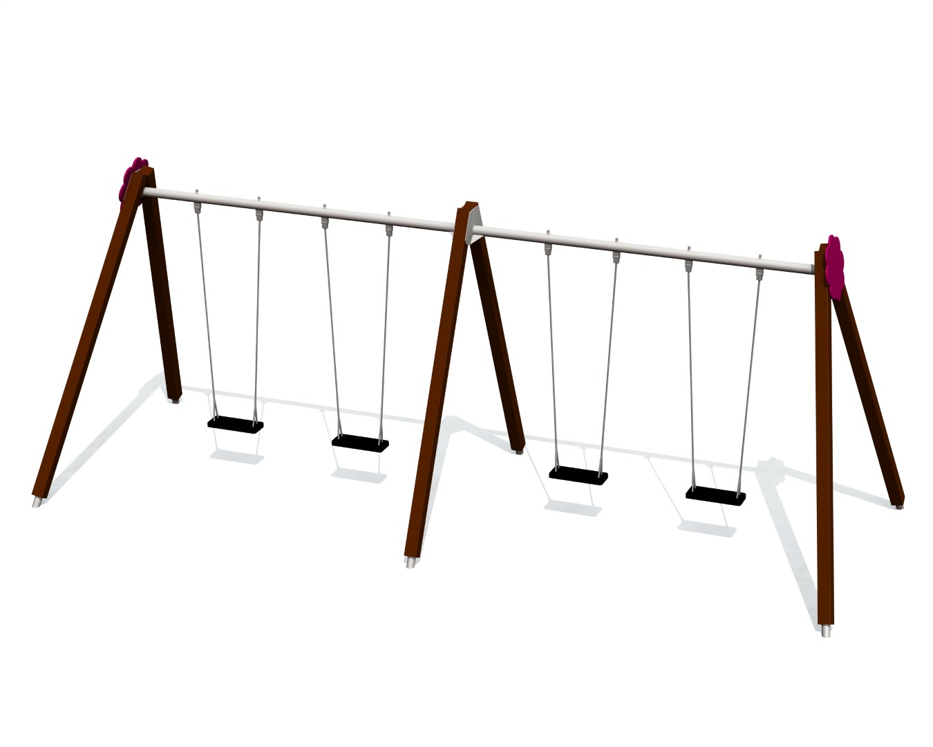 Schommel BELL-FLOWER 4 plaatsen, stalen grondankers (zonder zittingen en beslag)