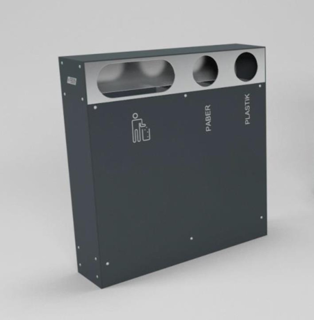 Afvalbak driedelig 40/40/80 L