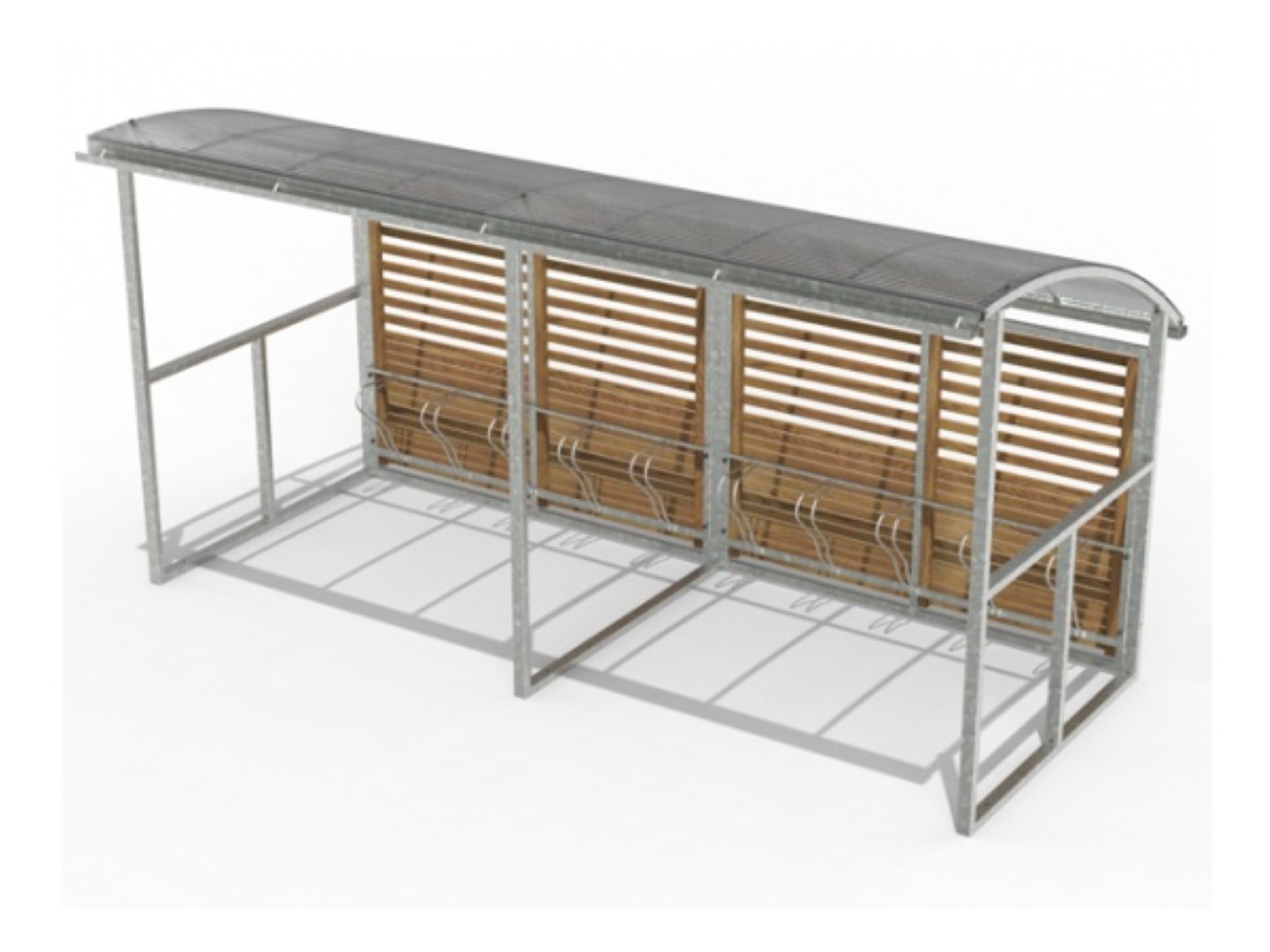 Fietsoverkapping voor 10 fietsen (hout bekleed), 4 m