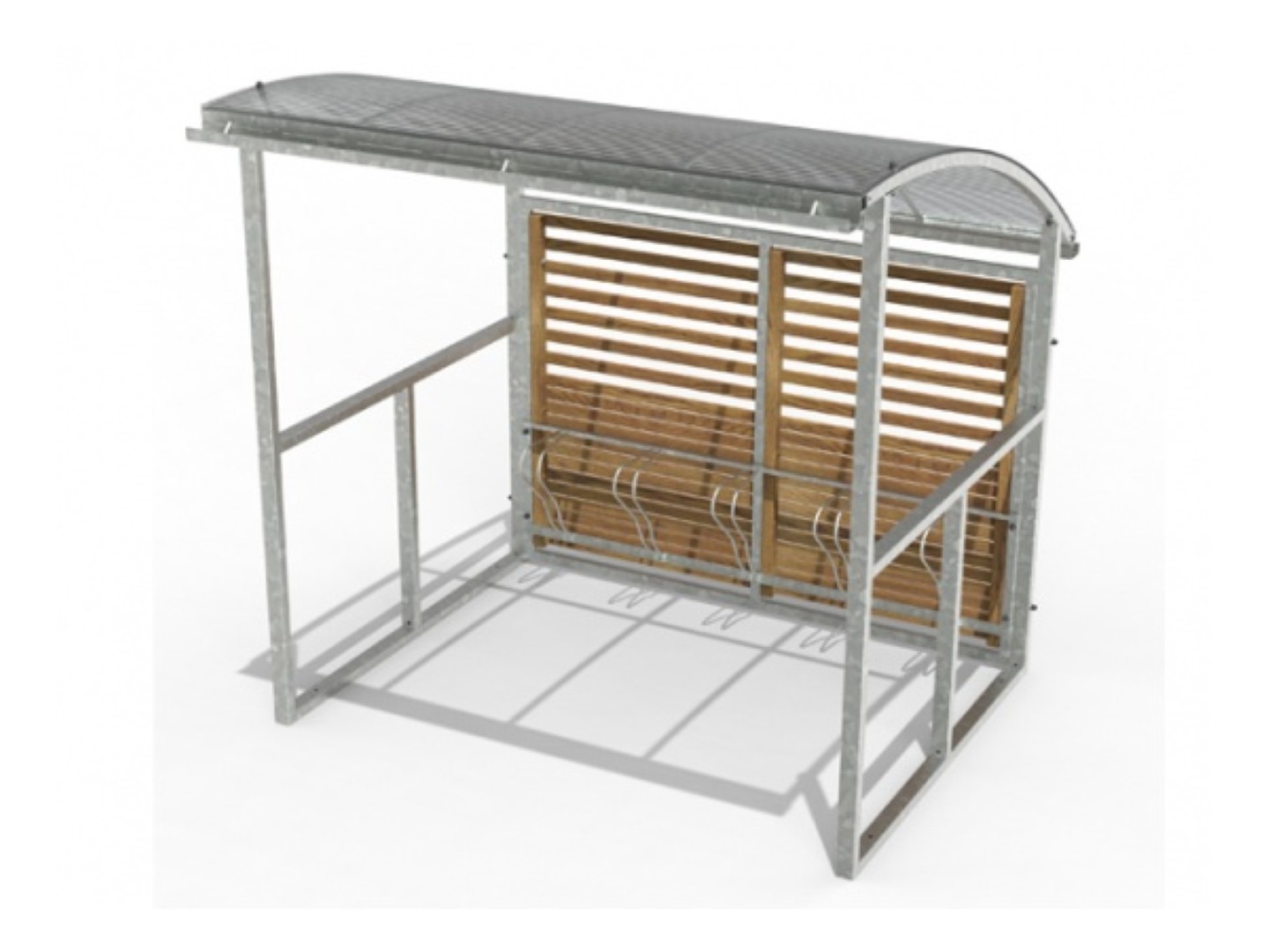 Fietsoverkapping voor 5 fietsen (hout bekleed), 2 m