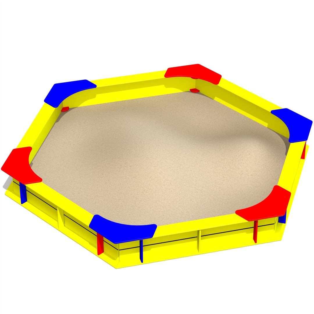 Zeskantige zandbak (kunststof)