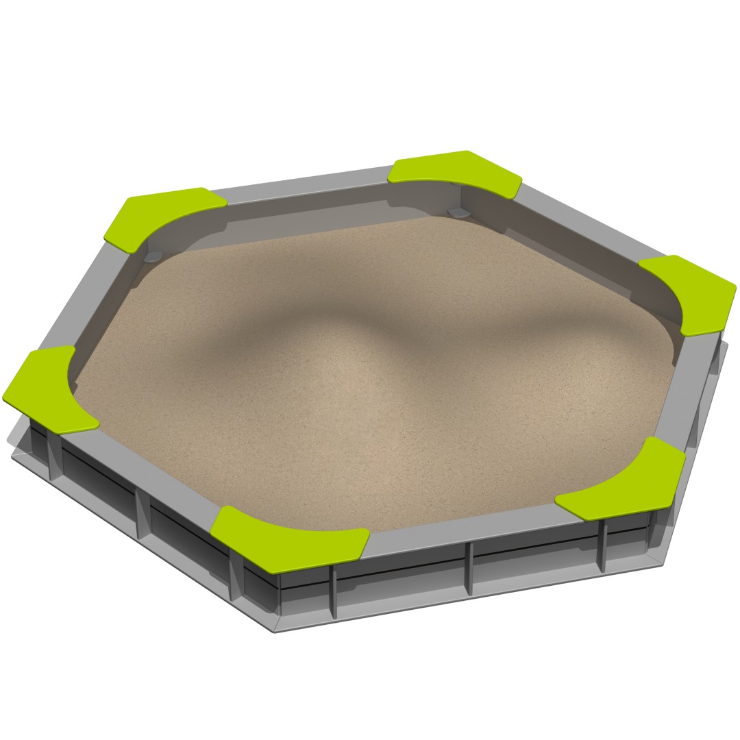 Zeskantige zandbak (kunststof)