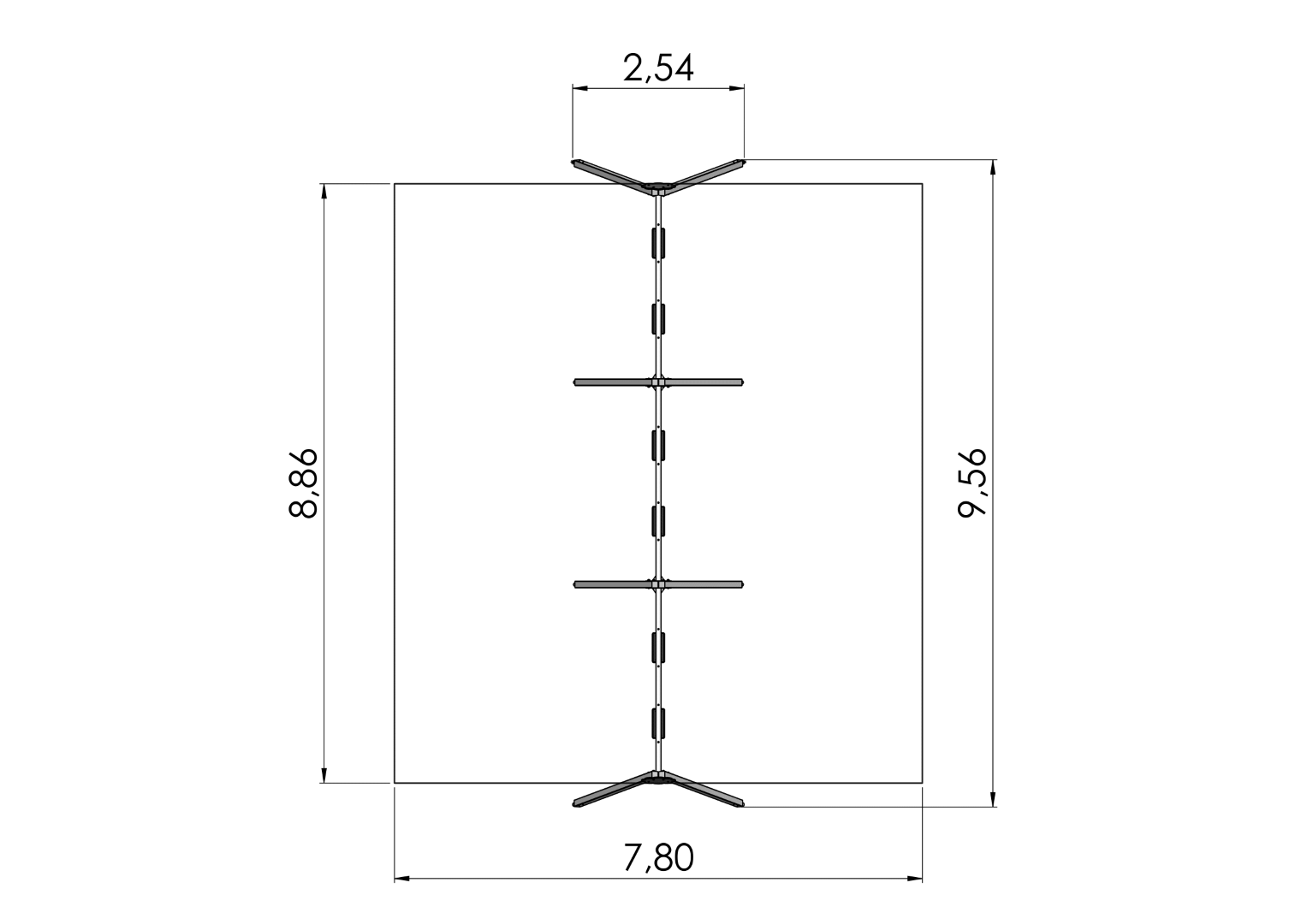 Schommel BELL-FLOWER 6 plaatsen, stalen grondankers (zonder zittingen en beslag)