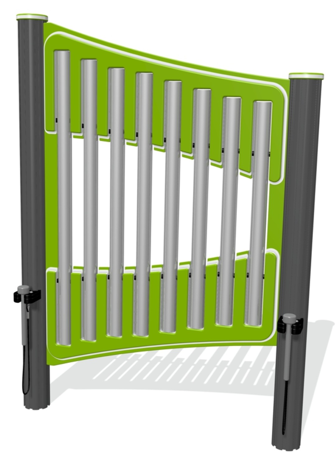 Lange chimes met aluminium palen