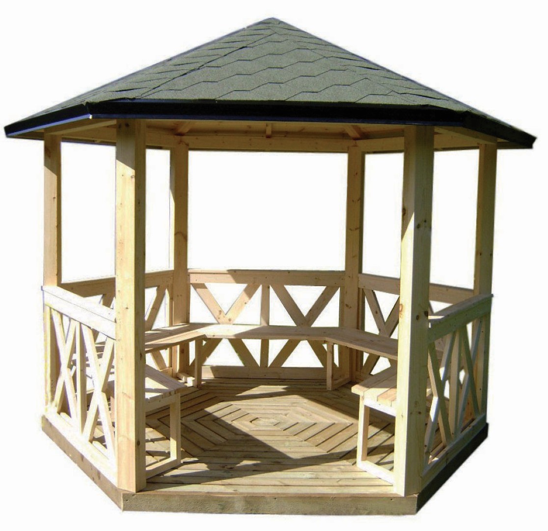 Zeskantig paviljoen 9,5 m²
