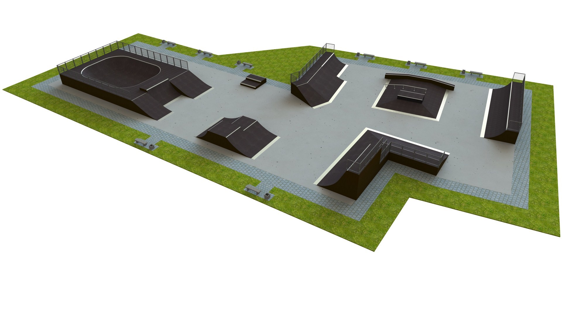 Skatepark L55 × B33 × H3