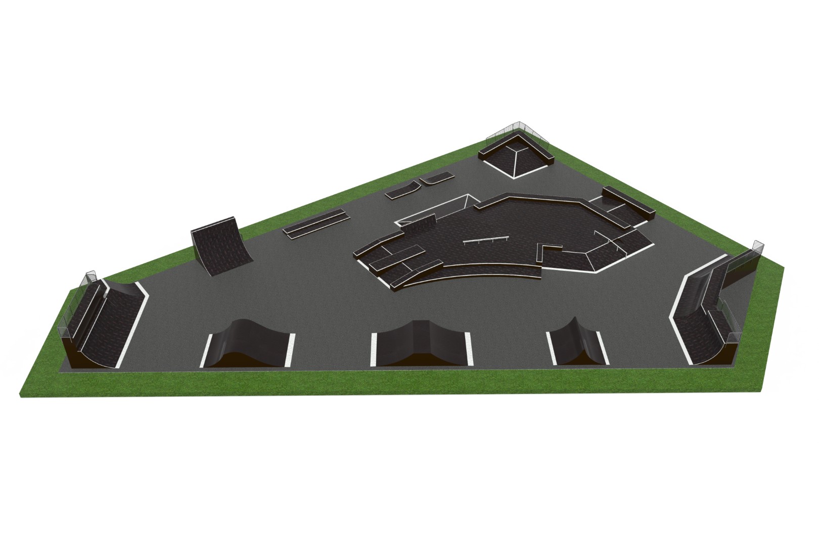 Skatepark L62 × B43 × H3,5