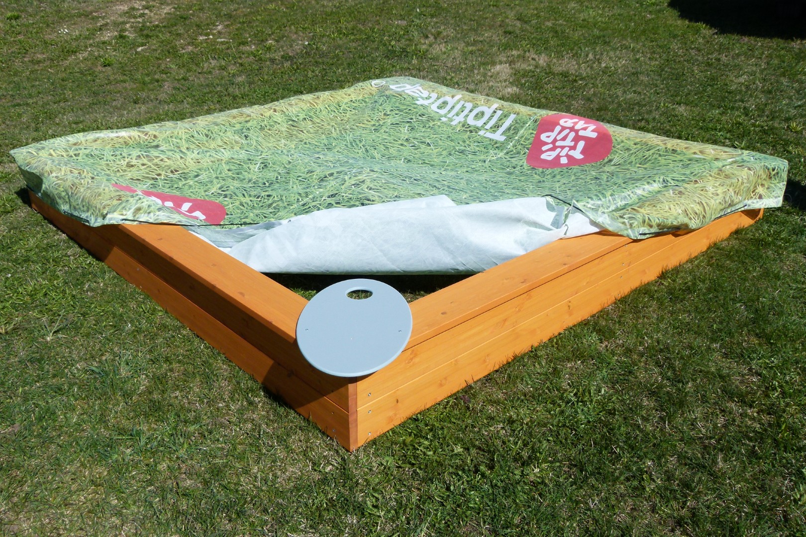 Kunststof netdeksel voor zandbak 1,6 × 1,6 m