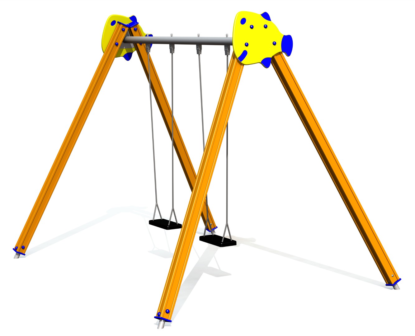 Schommel GUPPY 2 plaatsen, stalen grondankers (zonder zittingen en beslag)