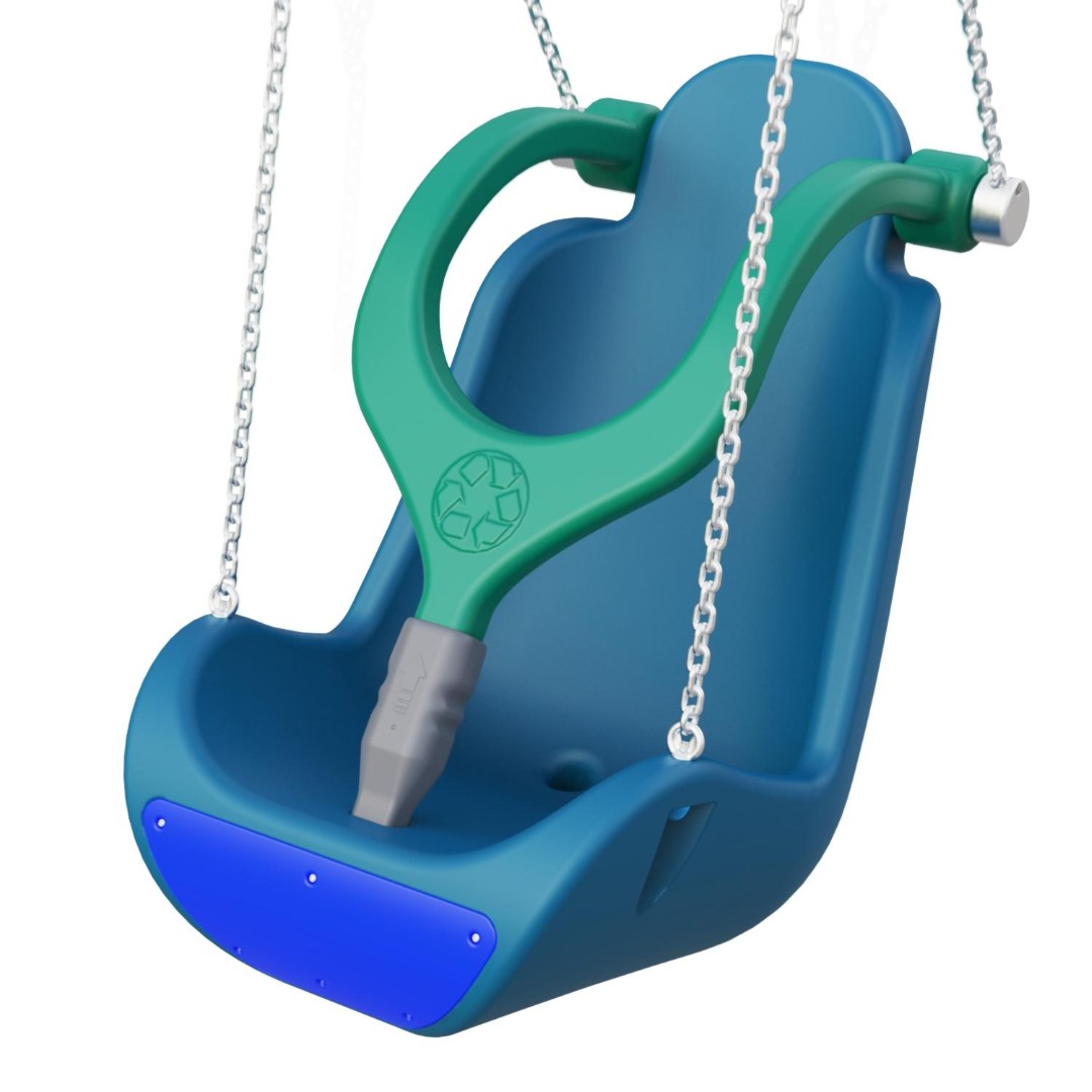 Schommelzit voor mindervalide kinderen met veiligheidsharnas (incl. kettingen/beslag)