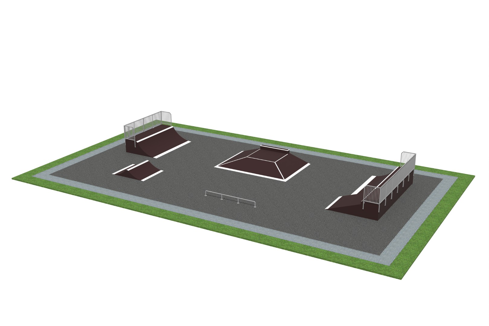 Plaza skatepark L26 × B14 × H1,1