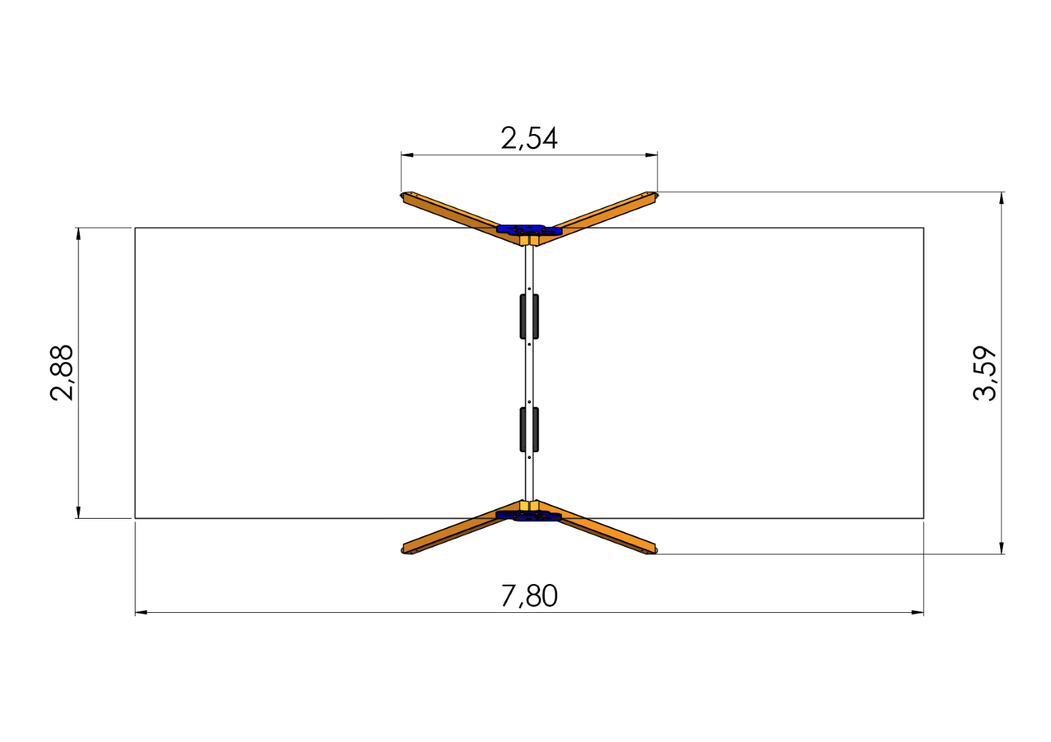 Schommel CROX 2 plaatsen, stalen grondankers (zonder zittingen en beslag)