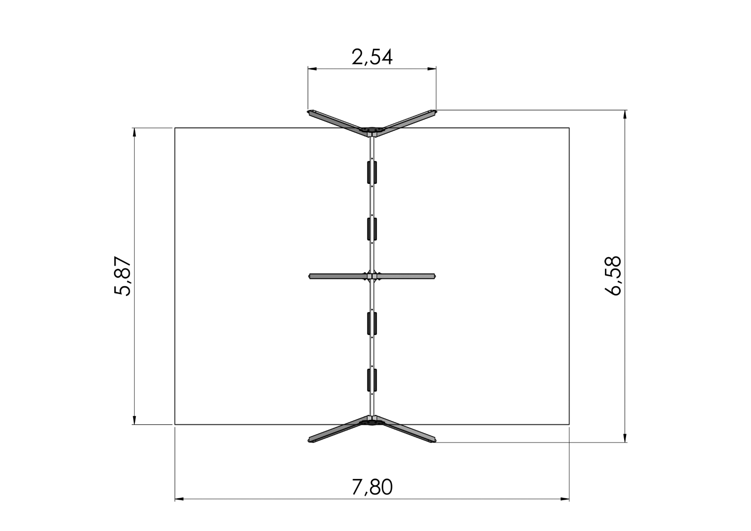 Schommel CROX 4 plaatsen, stalen grondankers (zonder zittingen en beslag)