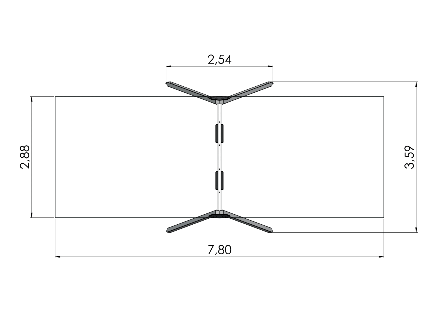 Schommel DUCAT 2 plaatsen, stalen grondankers (zonder zittingen en beslag)