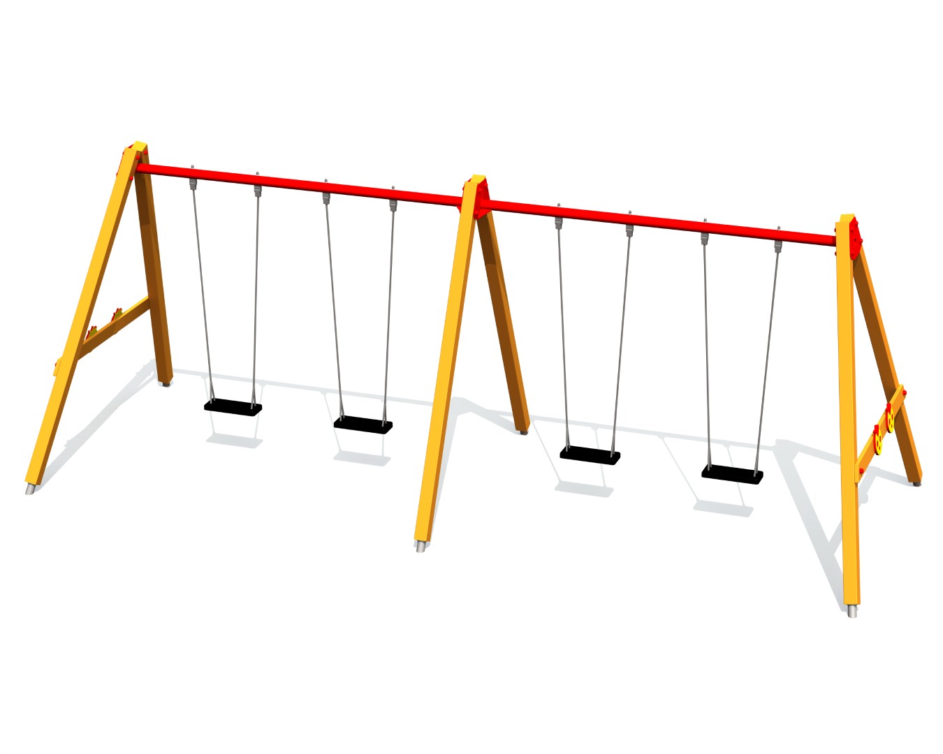 Schommel BABY BIRD 4 plaatsen, stalen grondankers (zonder zittingen/beslag)