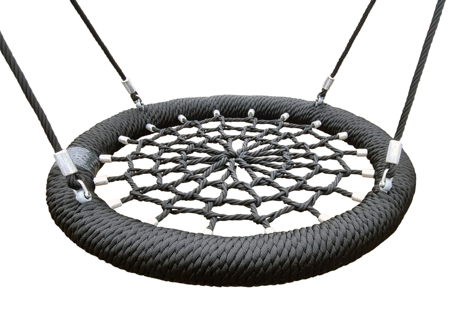 Touwschommelset VOGELNEST Ø1,2 m met veiligheidskettingen (zwart)