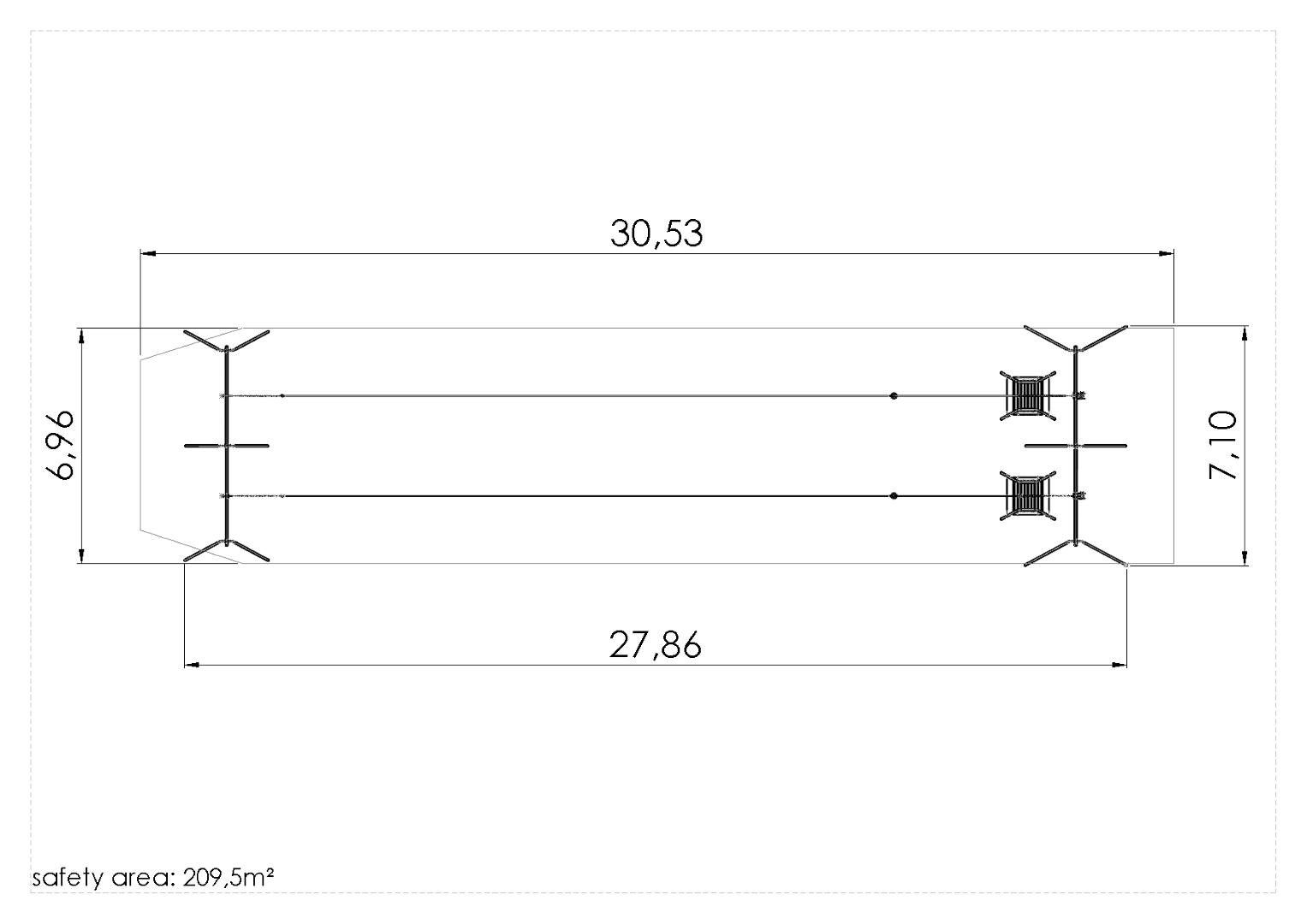Tarzanbaan met platform, dubbel