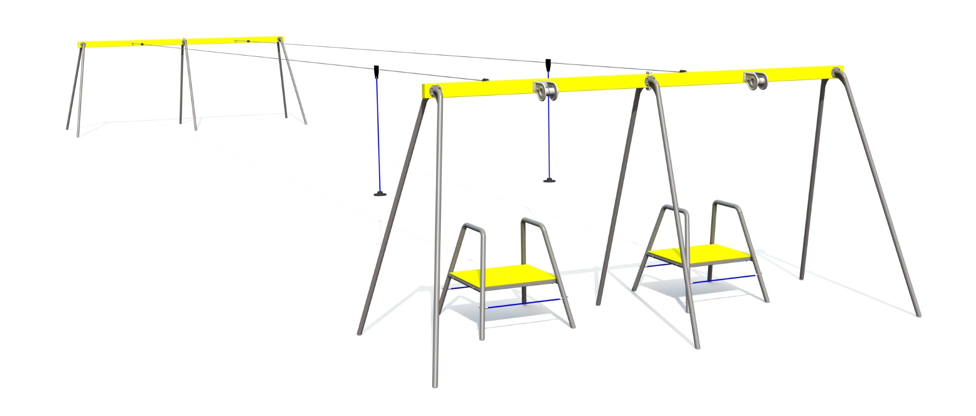 Tarzanbaan met platform, dubbel