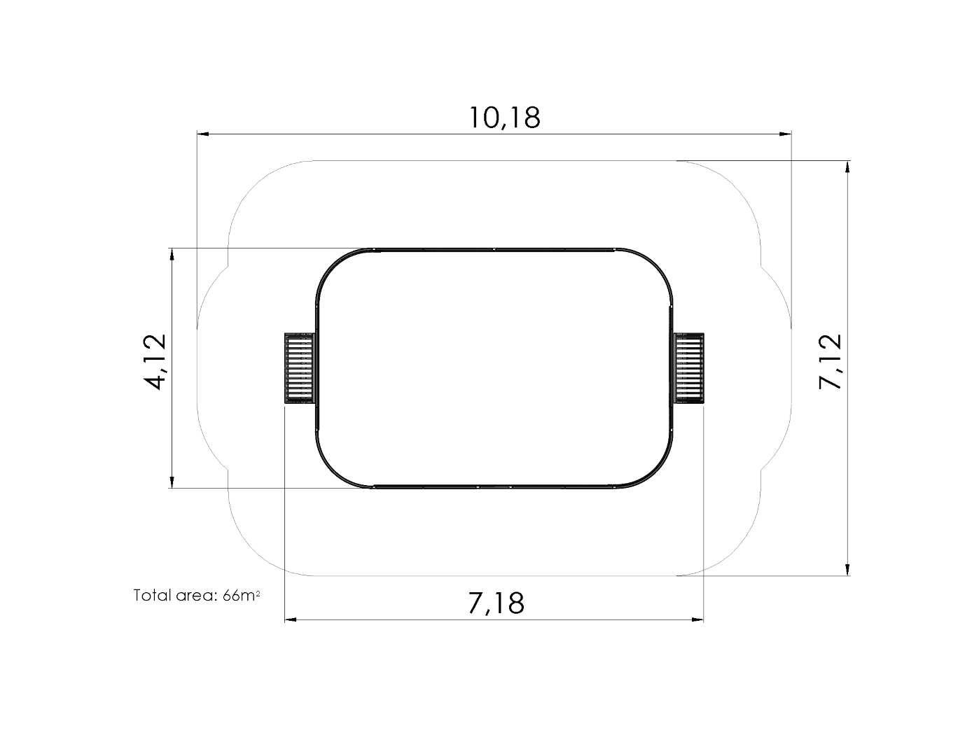 Multiarena 6×4 m (geverfd)