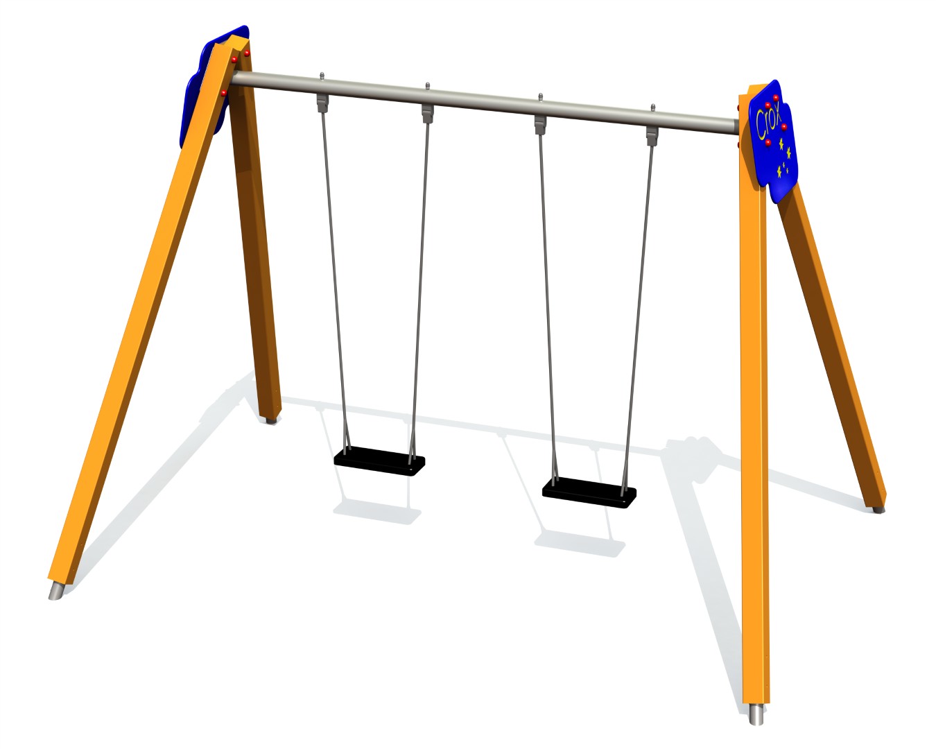 Schommel CROX 2 plaatsen, stalen grondankers (zonder zittingen en beslag)