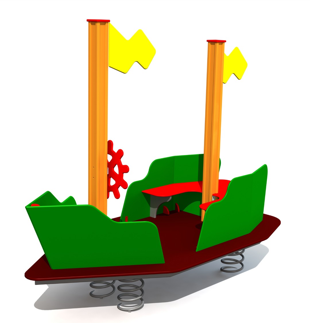 Speelboot TOPU op veren