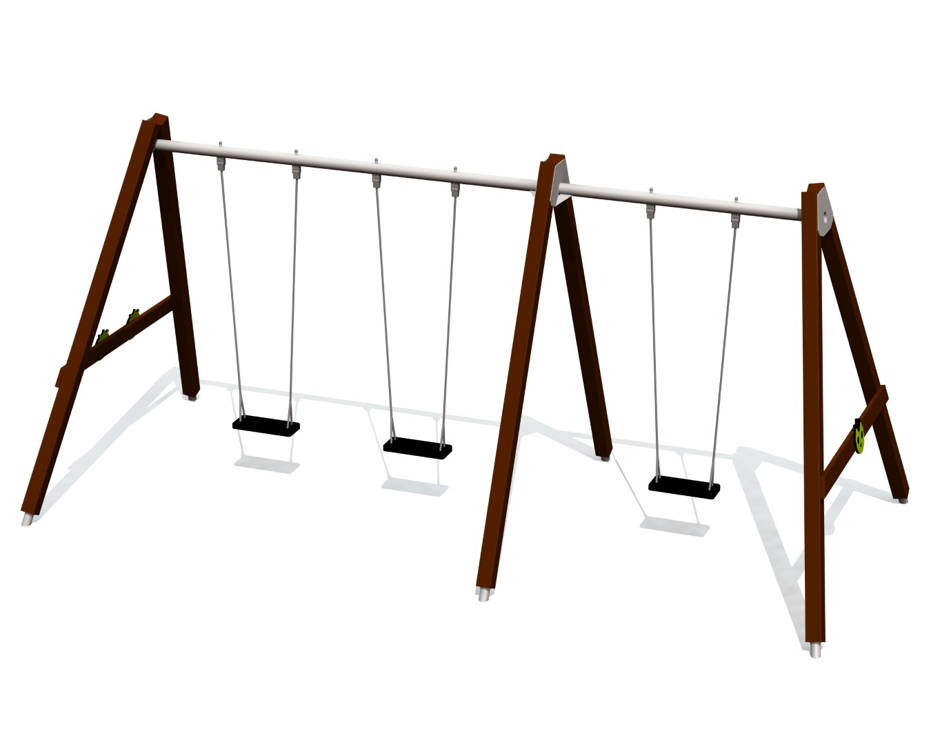 Schommel BABY BIRD 3 plaatsen, stalen grondankers (zonder zittingen/beslag)