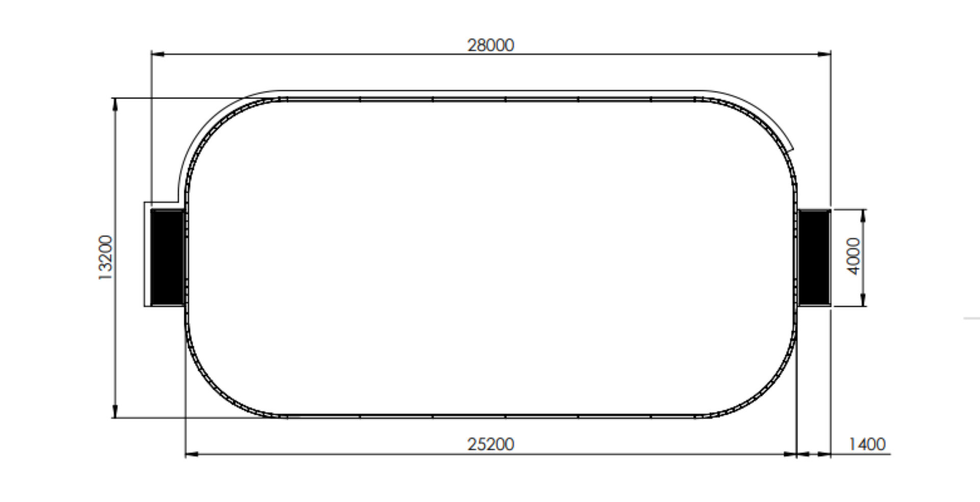 Multiarena hout 13×25 m