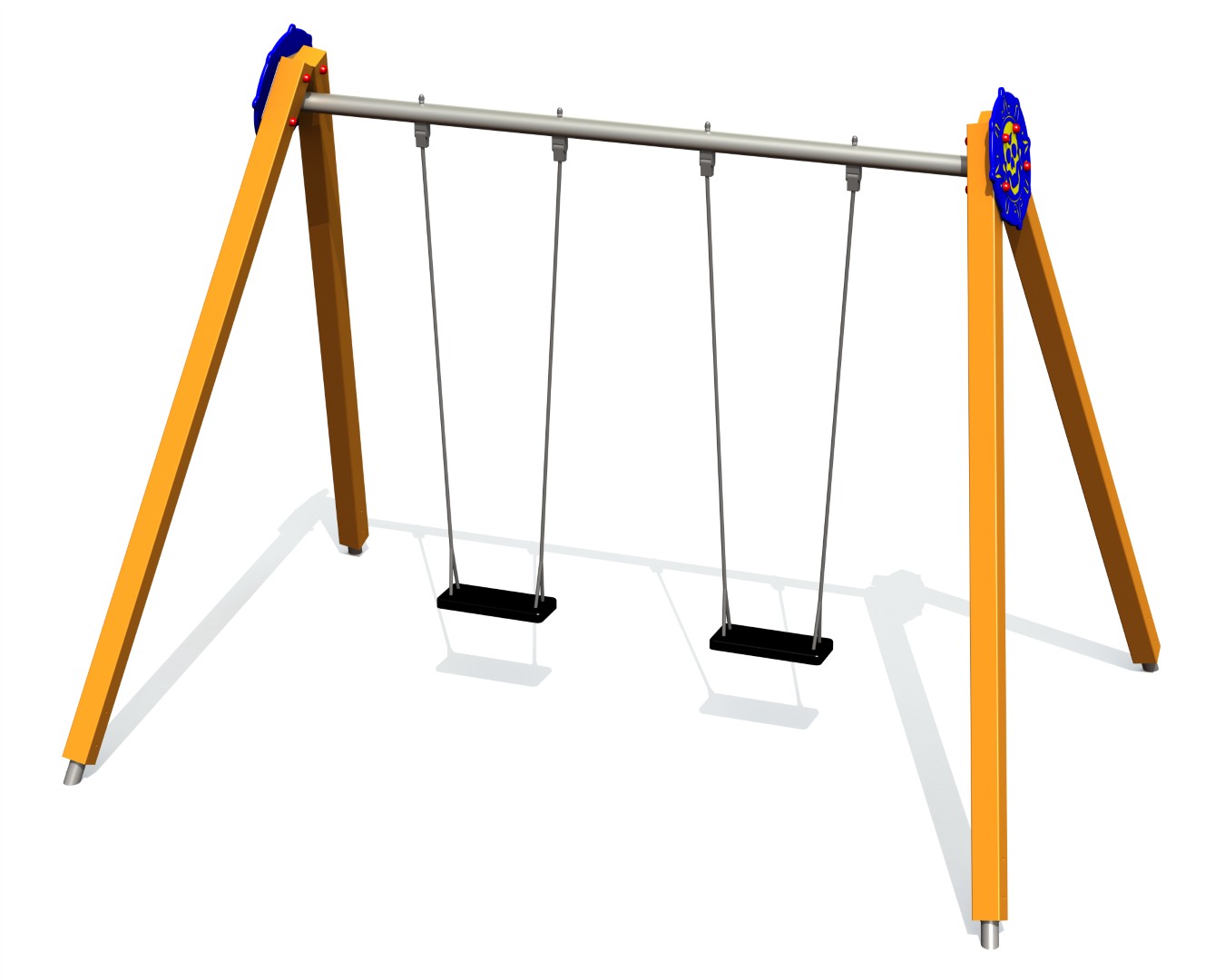 Schommel DUCAT 2 plaatsen, stalen grondankers (zonder zittingen en beslag)