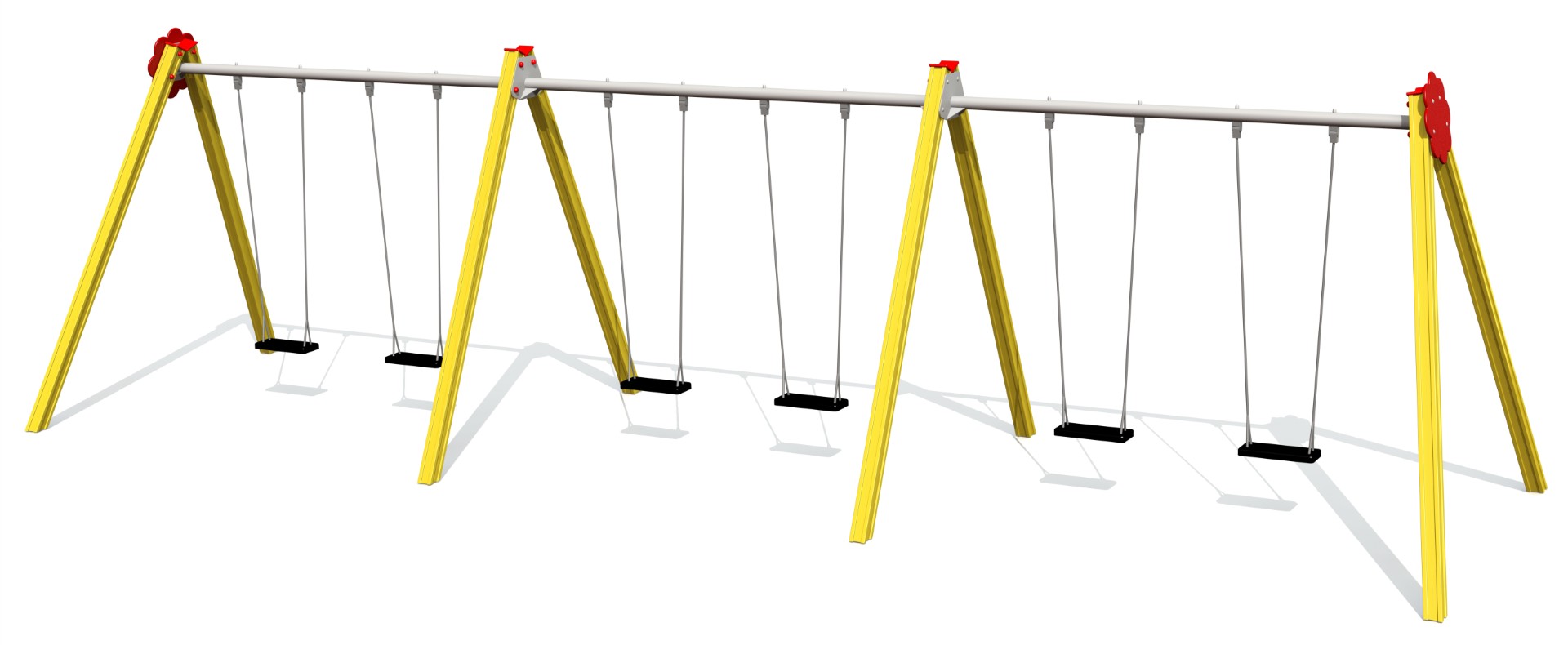 Schommel BELL-FLOWER 6 plaatsen, stalen grondankers (zonder zittingen en beslag)