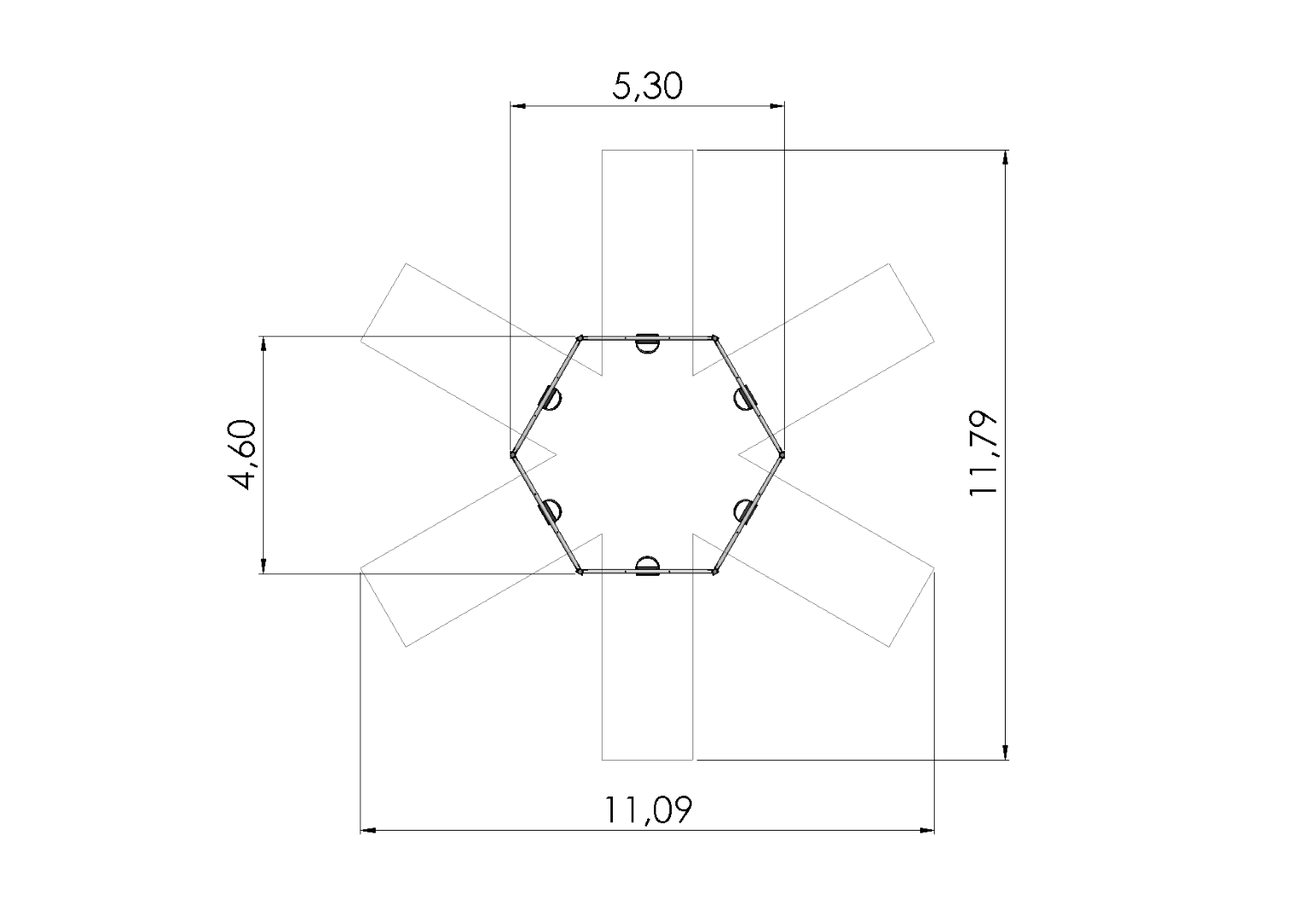 Rondschommel STRAW 6 plaatsen (met zitjes)