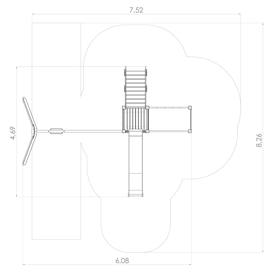 Speeltoestel met klimrek en schommel HARRIET