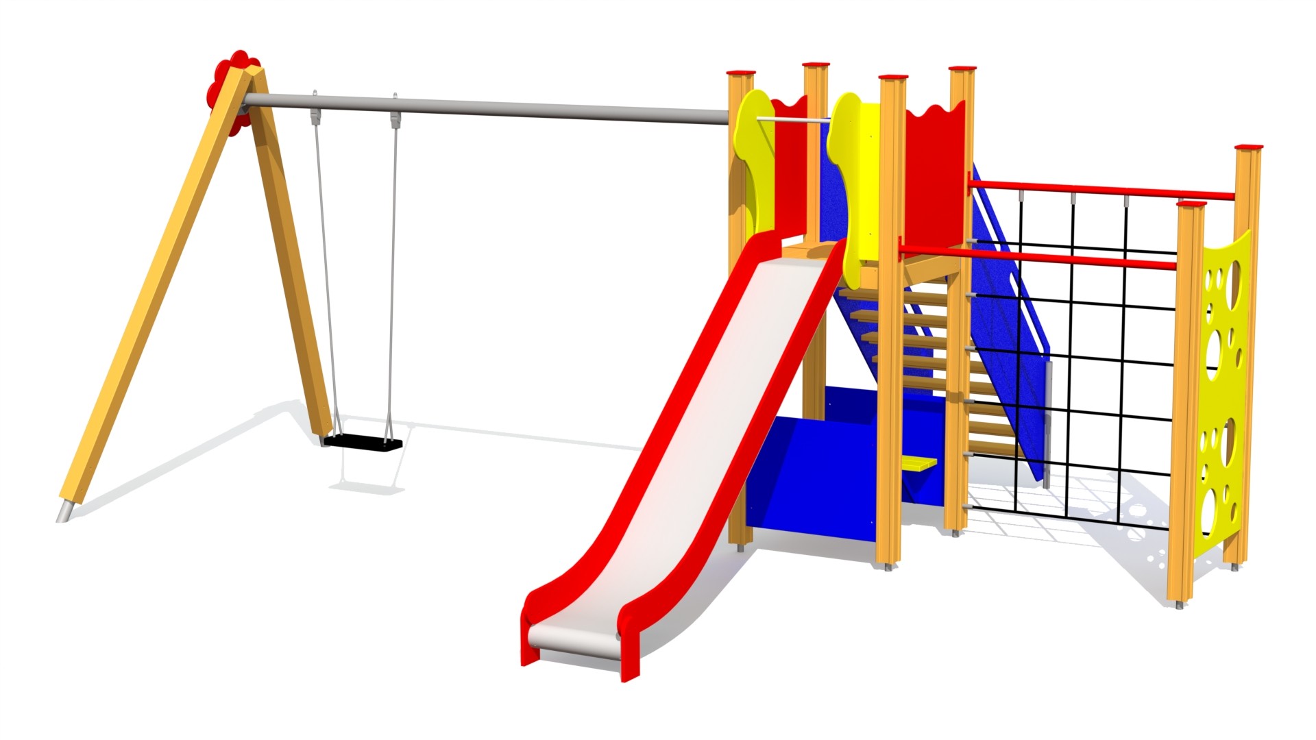 Speeltoestel met klimrek en schommel HARRIET