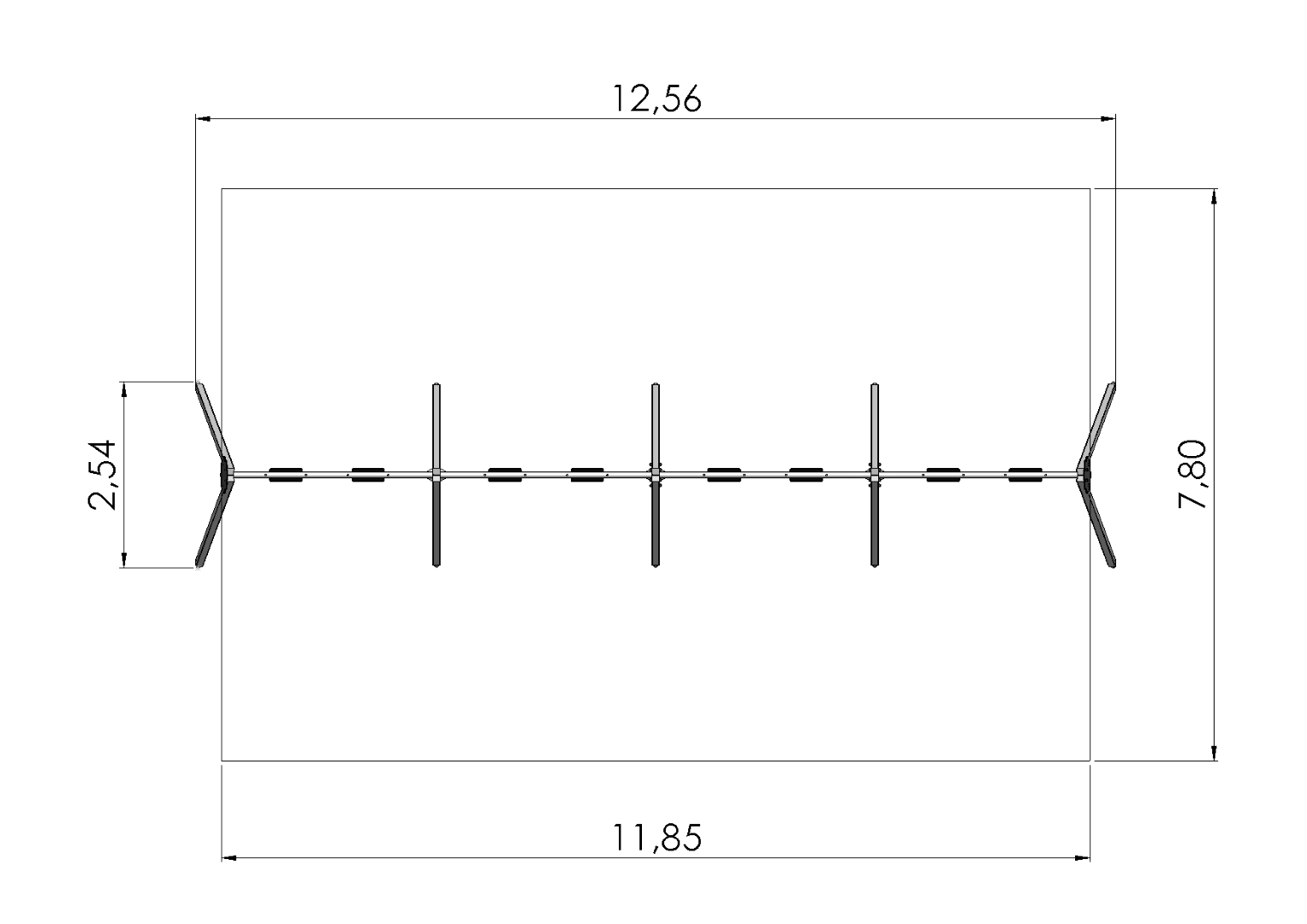 Schommel BELL-FLOWER 8 plaatsen, stalen grondankers (zonder zittingen en beslag)