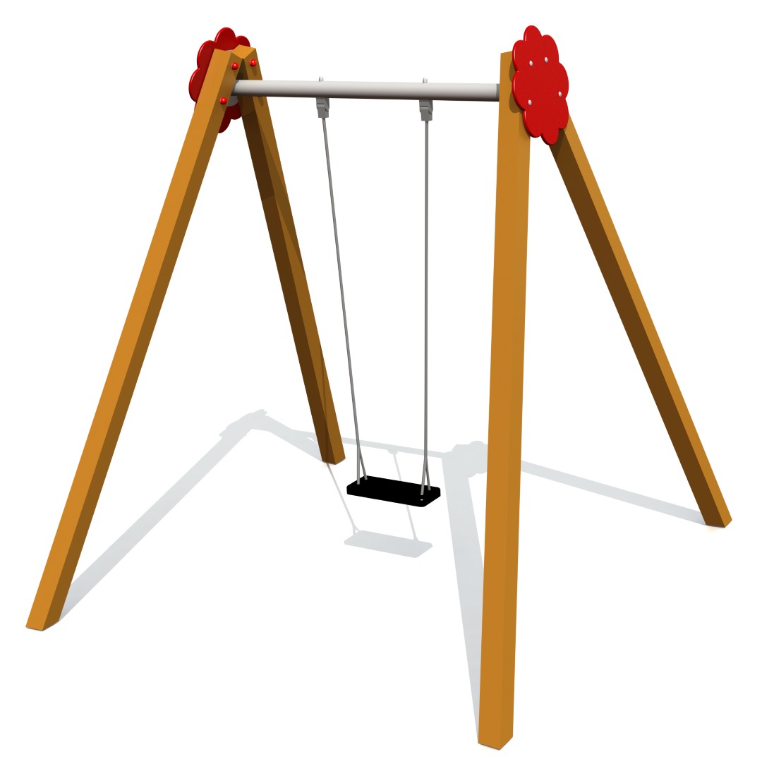 Schommel BELL-FLOWER 1 plaats, stalen grondankers (zonder zitting en beslag)