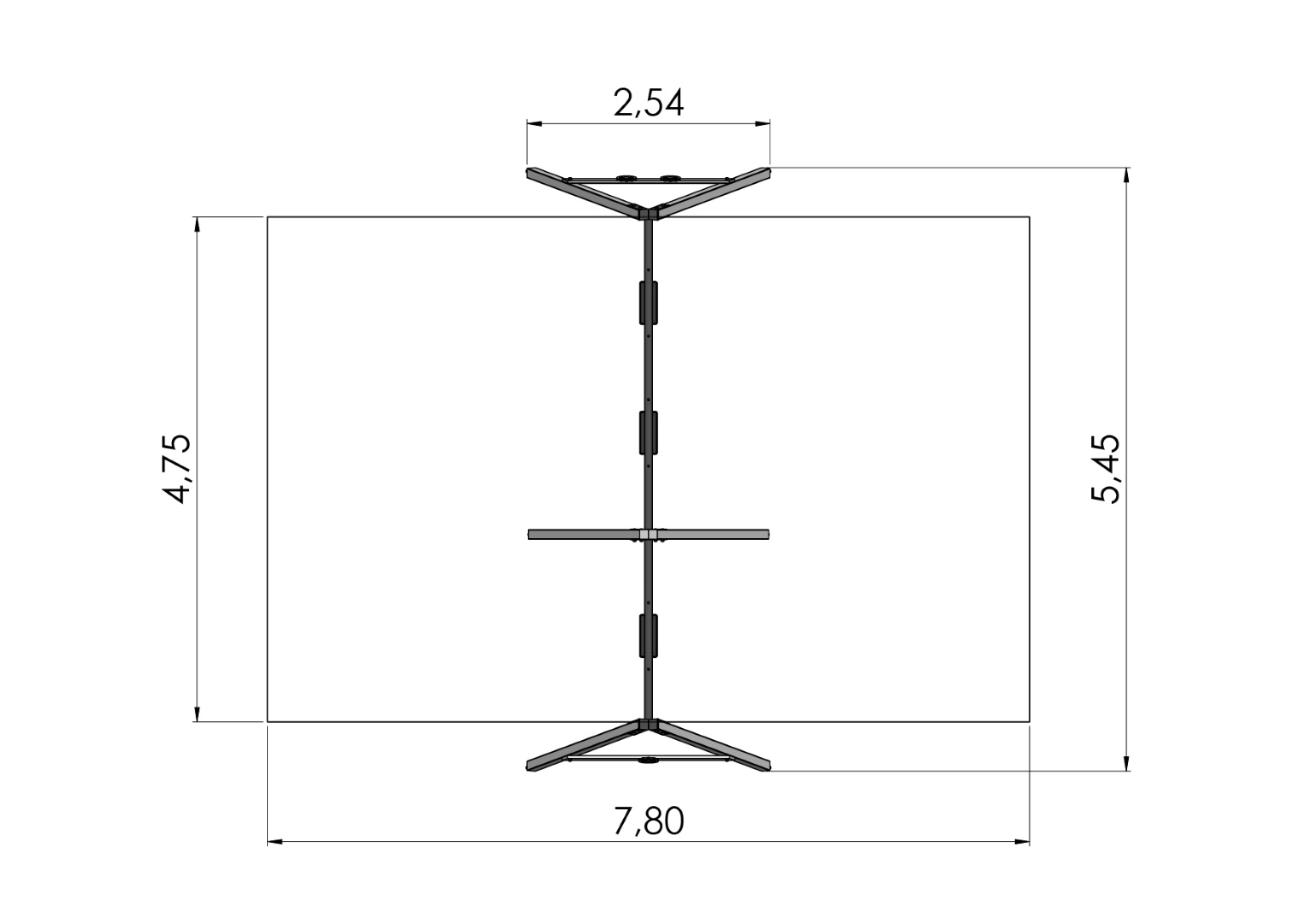 Schommel BABY BIRD 3 plaatsen, stalen grondankers (zonder zittingen/beslag)