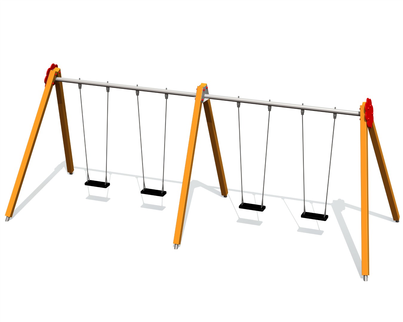 Schommel BELL-FLOWER 4 plaatsen, stalen grondankers (zonder zittingen en beslag)