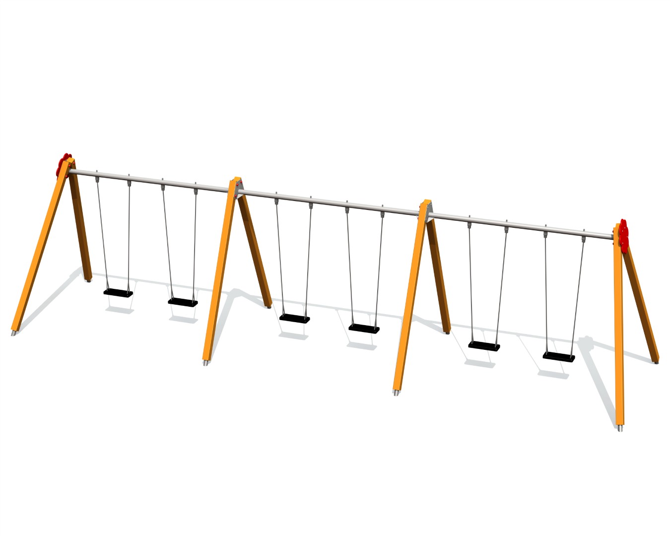 Schommel BELL-FLOWER 6 plaatsen, stalen grondankers (zonder zittingen en beslag)