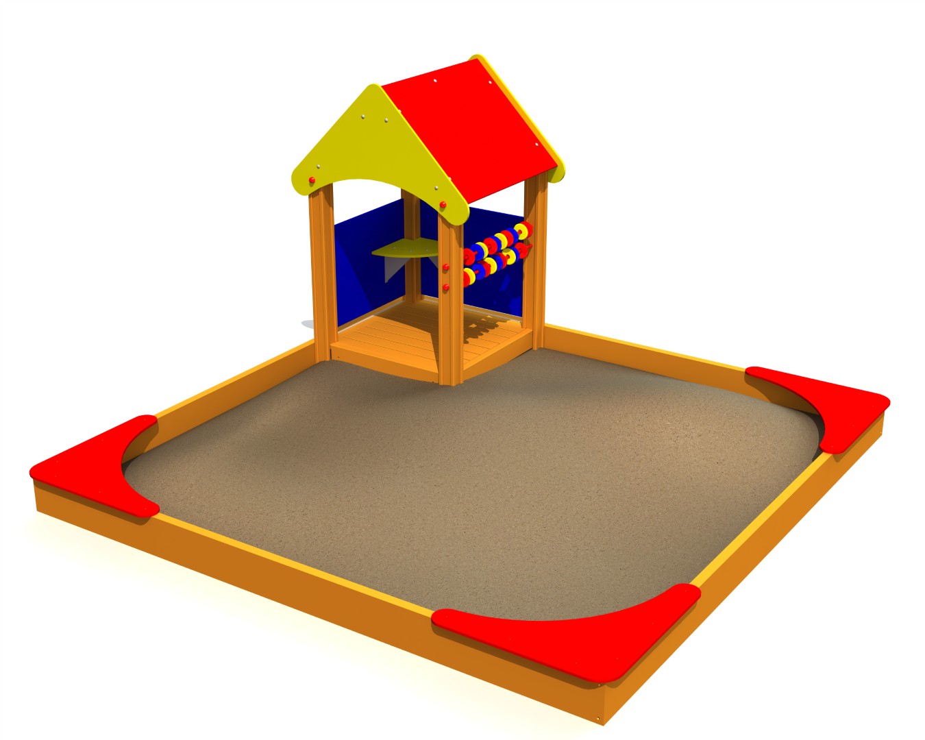 Zandbak 3×3 m met huisje